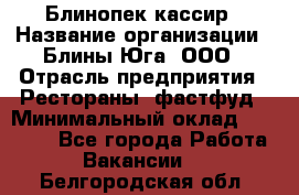 Блинопек-кассир › Название организации ­ Блины Юга, ООО › Отрасль предприятия ­ Рестораны, фастфуд › Минимальный оклад ­ 25 000 - Все города Работа » Вакансии   . Белгородская обл.